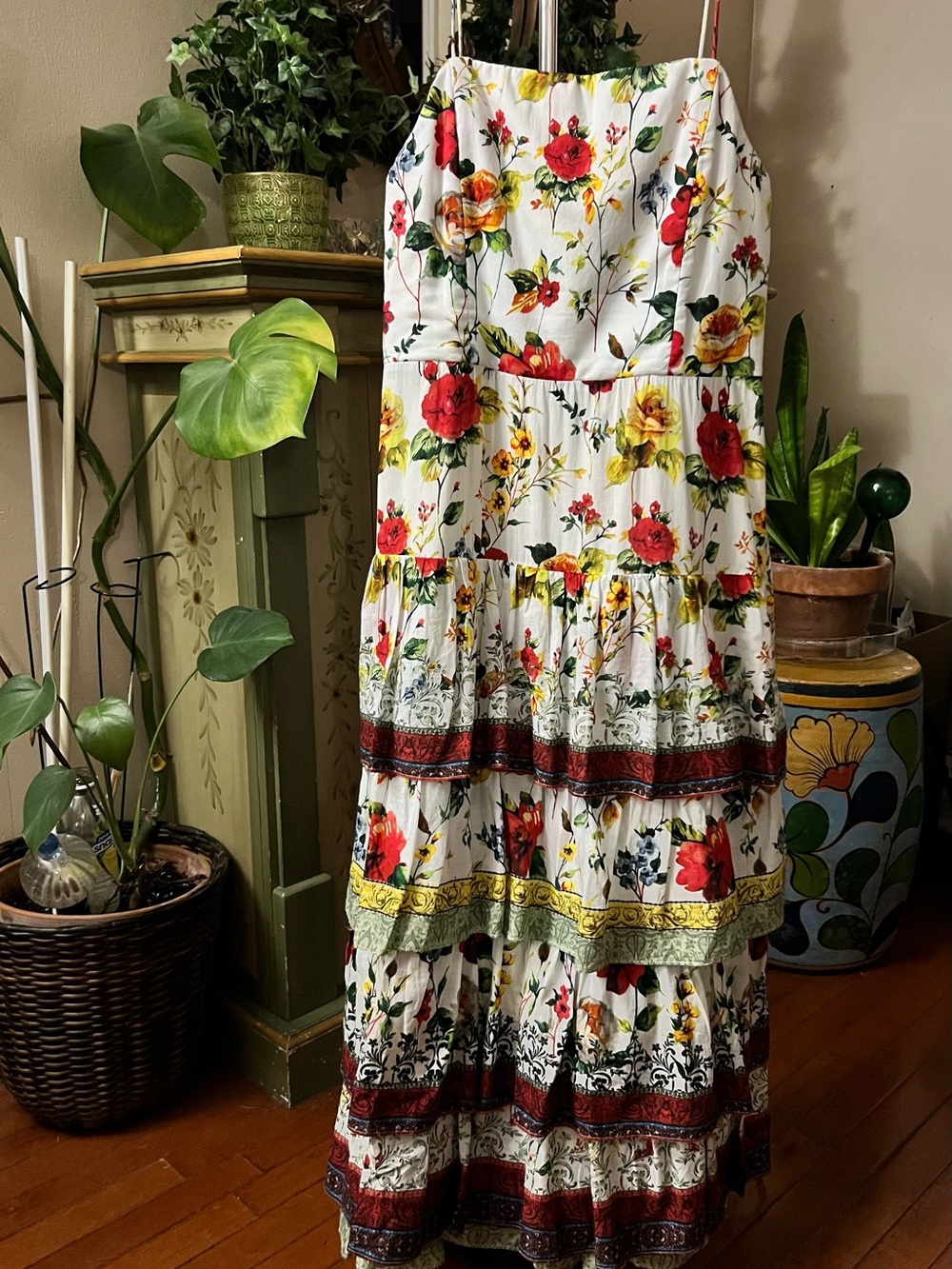 Alice + Olivia Valencia Floral Tiered Maxi Dress